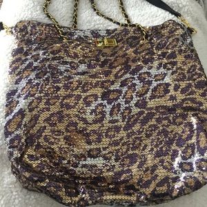 The Buckle Sequin Animal Print Crossbody Bag